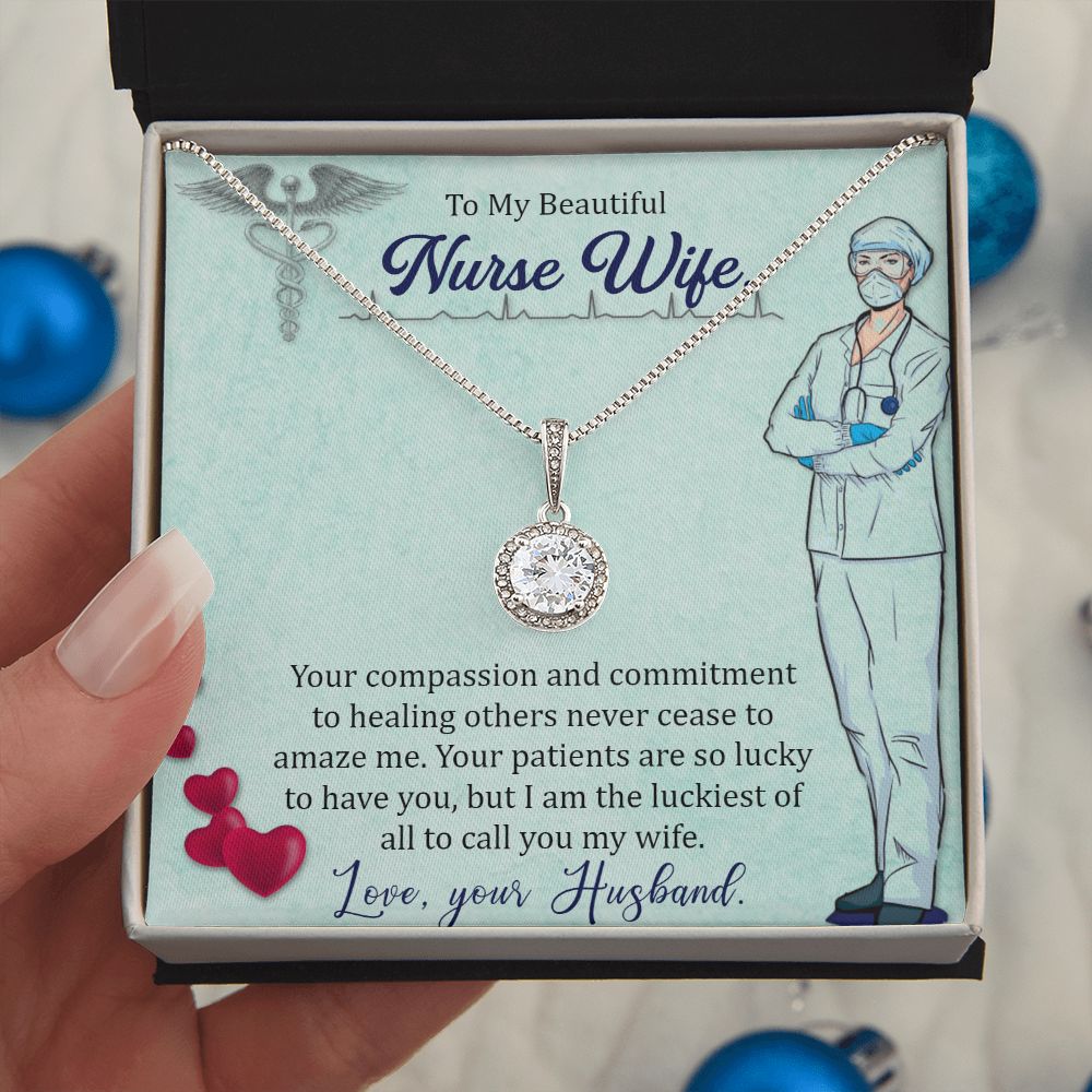 To My Nurse Wife - Beautiful Necklace with message card