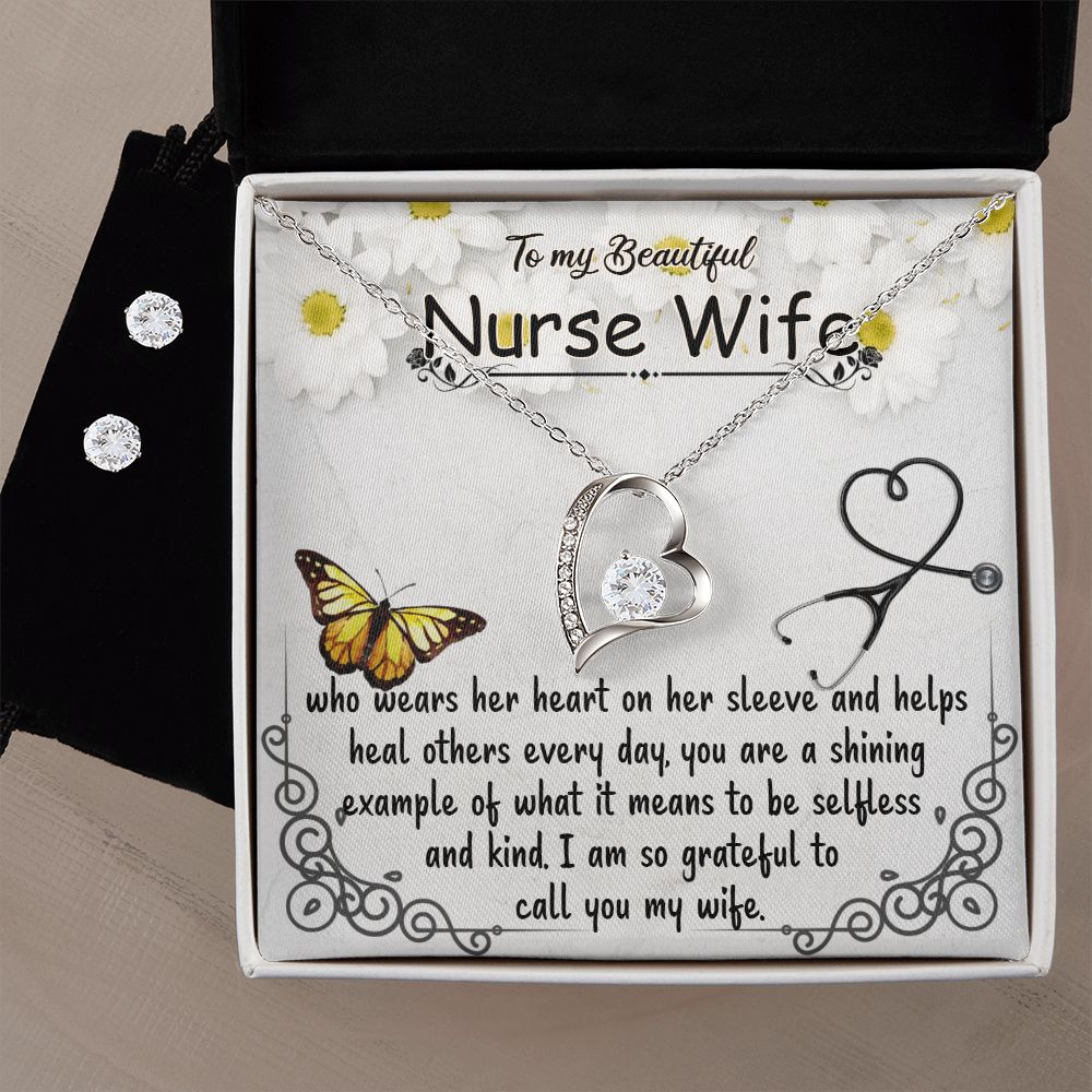To My Beautiful Nurse Wife -Necklace Gift