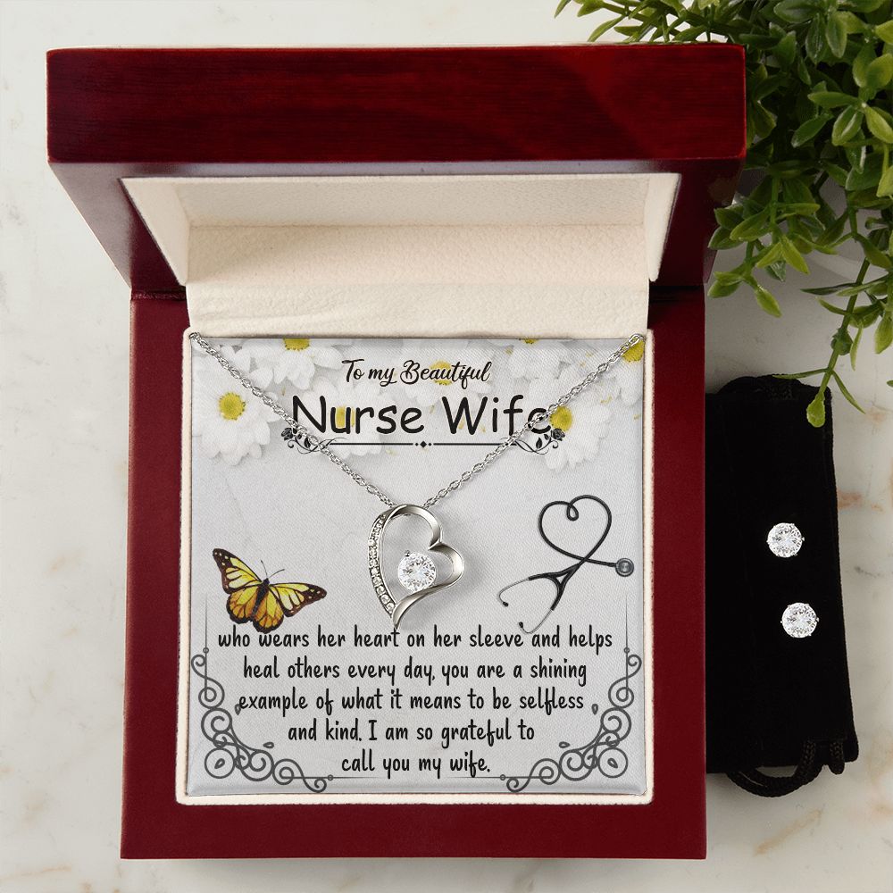 To My Beautiful Nurse Wife -Necklace Gift